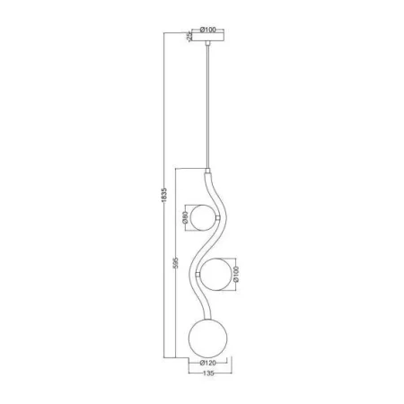 Lampa stylowa wisząca – Uva MOD059PL-03G - Maytoni